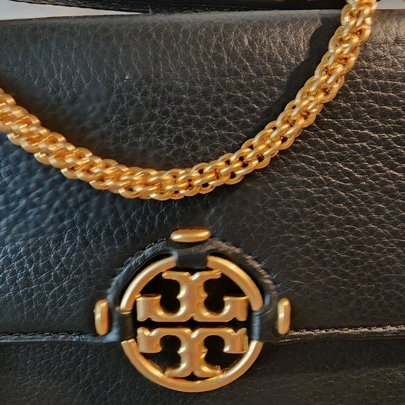 Tory Burch Miller leather shoulder bag in black with gold Chain - Picture 3 of 5